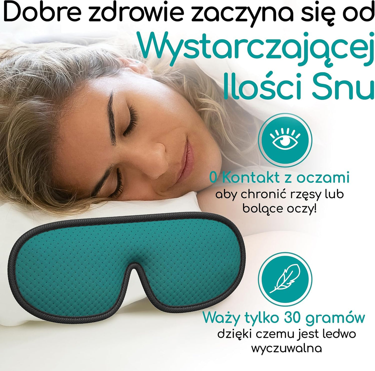 Medi Grade Profilowana Maska do Spania 3D + Zatyczki do Uszu i Etui