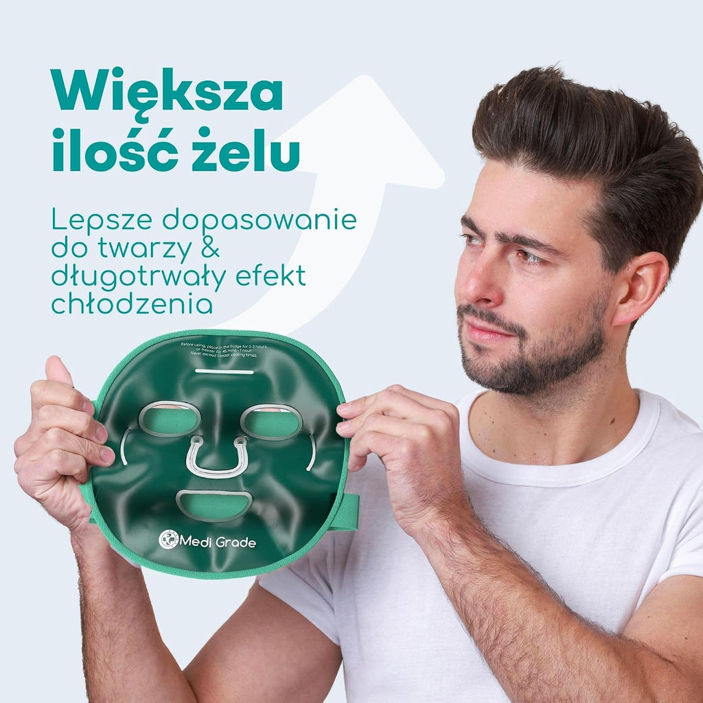 Medi Grade Chłodząca Maska Żelowa na Twarz z Pokrowcem – Wielorazowa