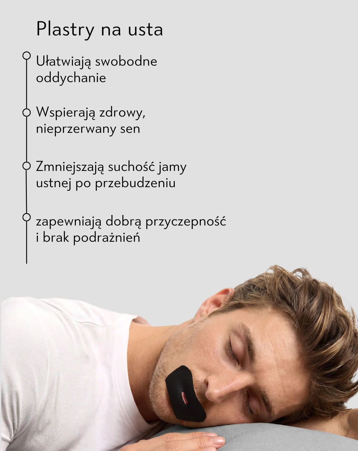 Nutridome Plastry na Usta z Jedwabiu Bambusowego (30 szt.) – Mouth Tape