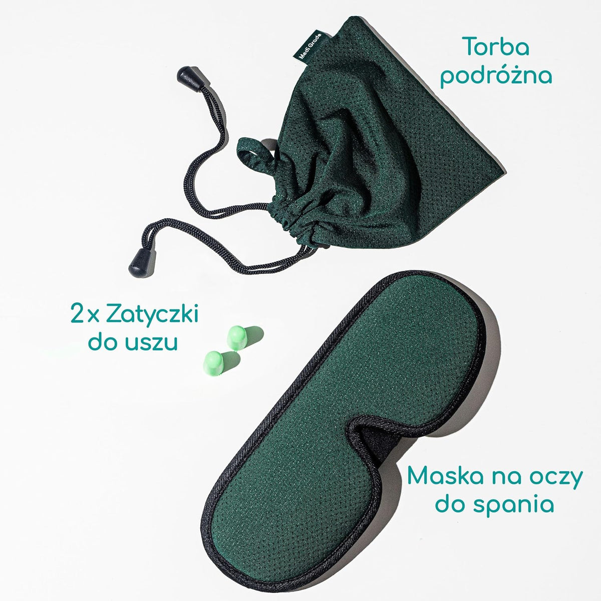 Medi Grade Profilowana Maska do Spania 3D + Zatyczki do Uszu i Etui