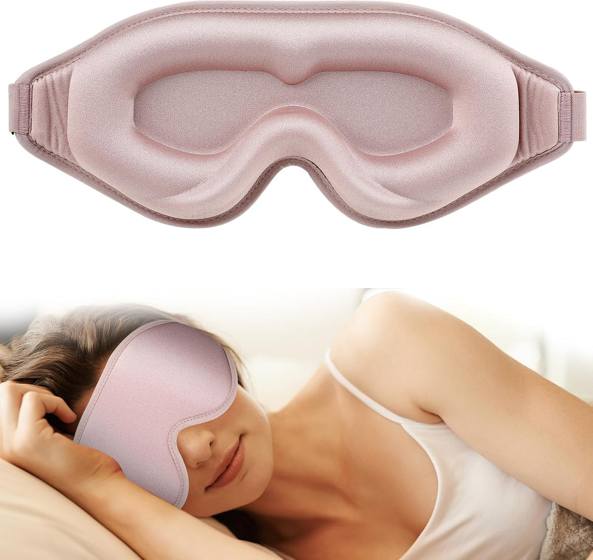 WLLHYF Profilowana Maska do Spania 3D – Jedwabista w Dotyku