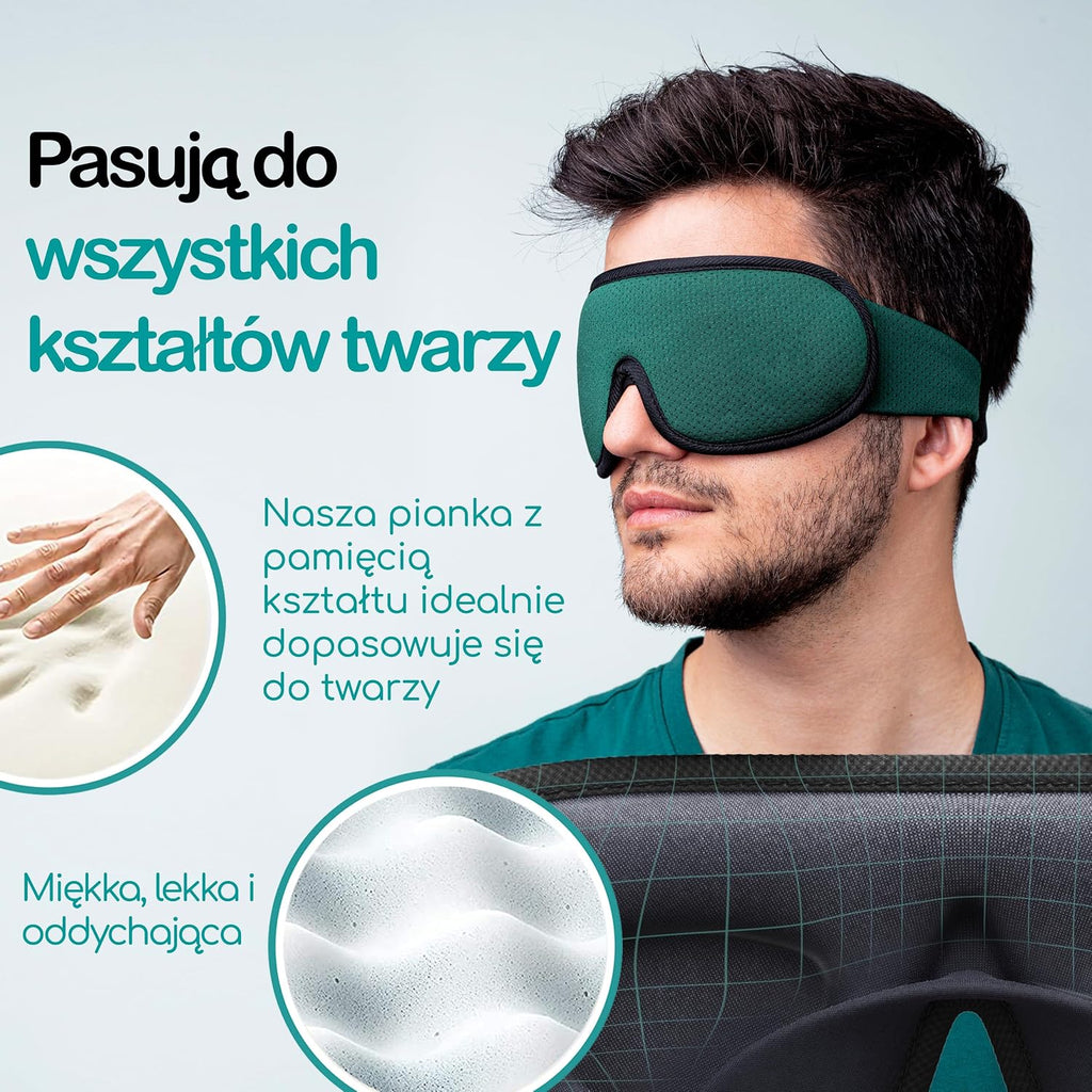 Medi Grade Profilowana Maska do Spania 3D + Zatyczki do Uszu i Etui