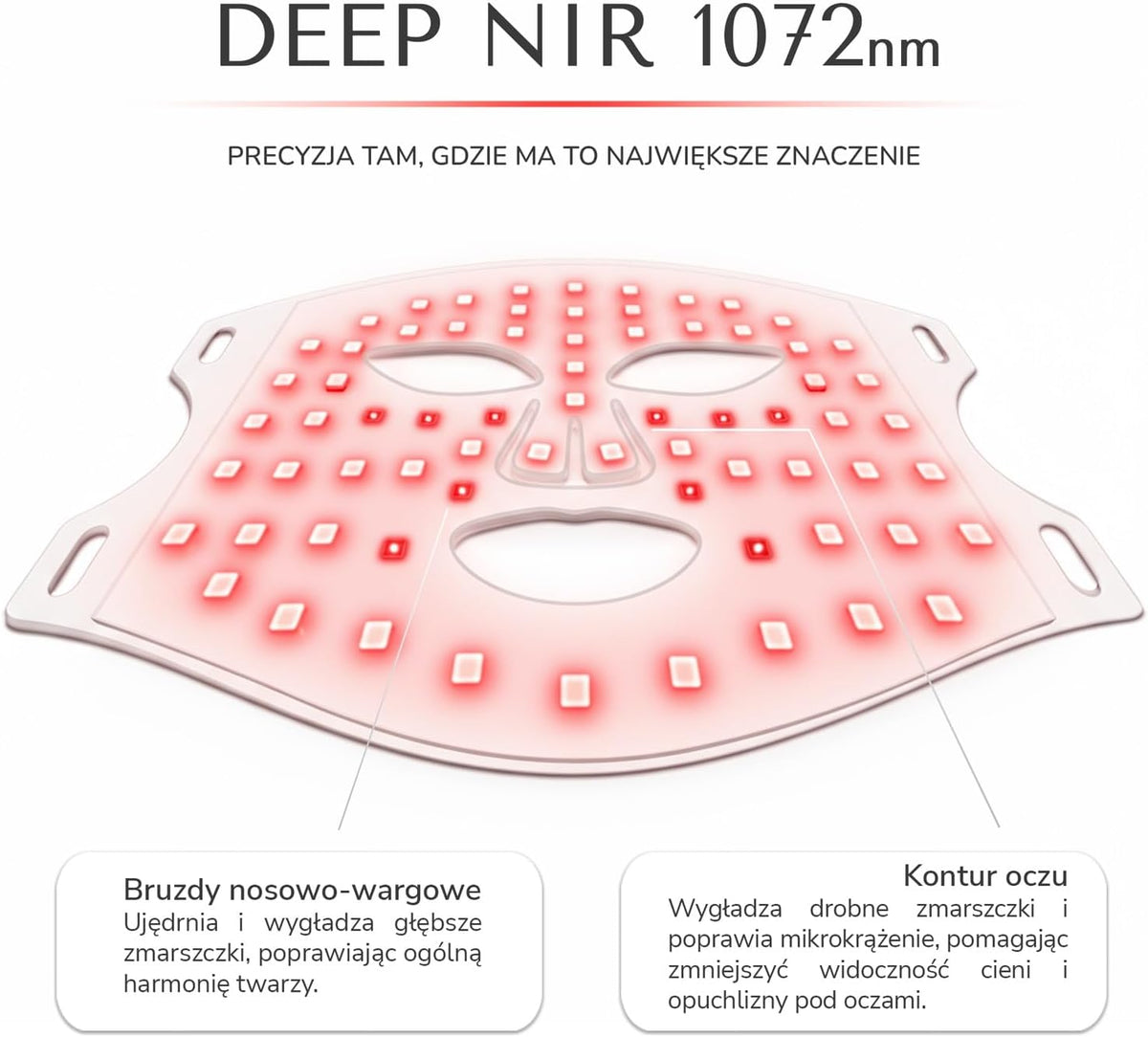 ODELYNE® Adara Lite Silikonowa Maska LED – Czerwone Światło i NIR