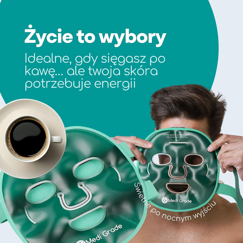 Medi Grade Chłodząca Maska Żelowa na Twarz z Pokrowcem – Wielorazowa
