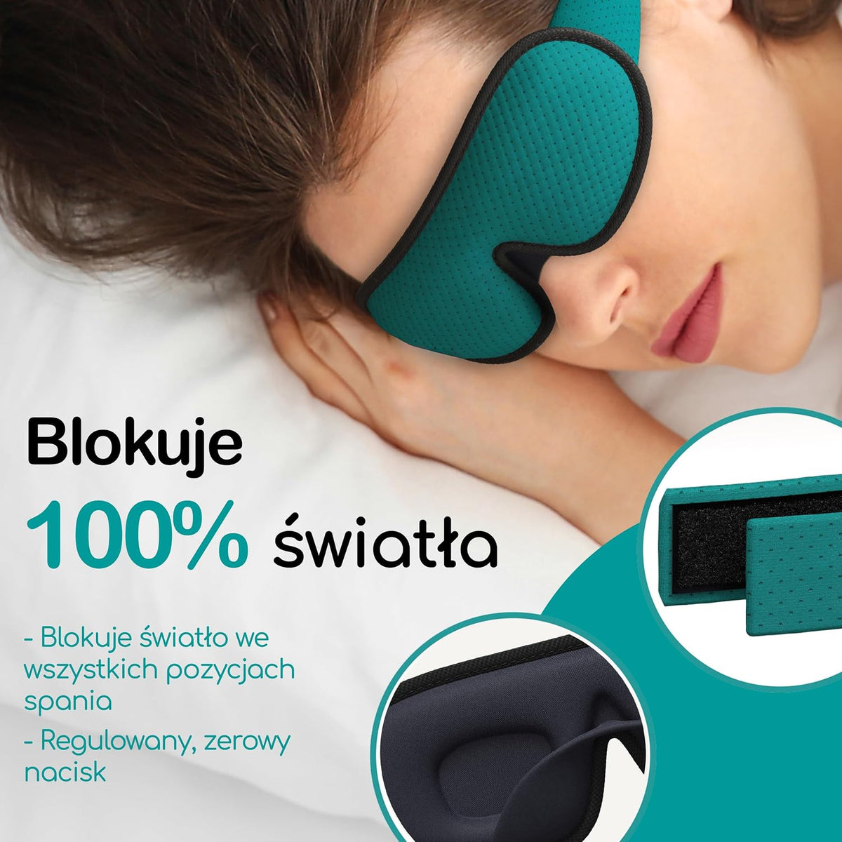 Medi Grade Profilowana Maska do Spania 3D + Zatyczki do Uszu i Etui