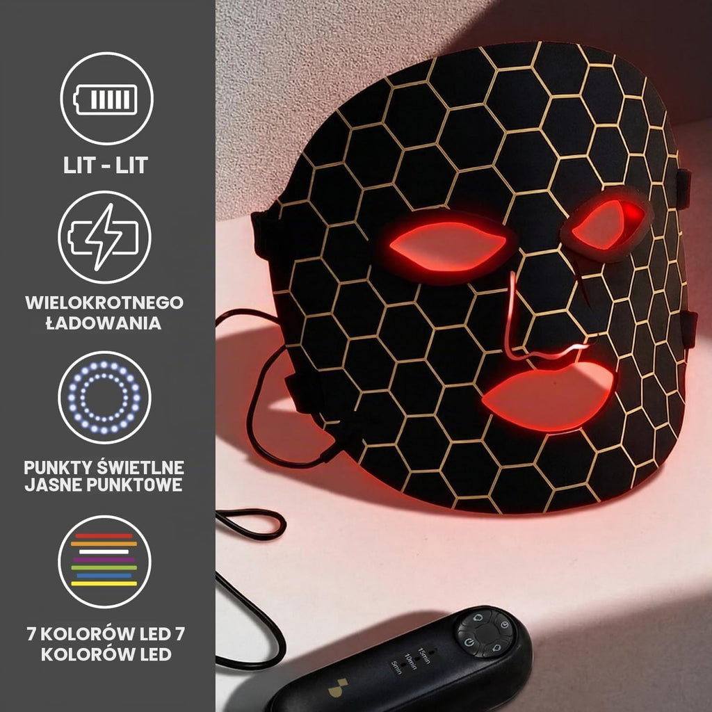 BEPER P302VIS100 Maska LED na Twarz – 7 Kolorów, z Pilotem